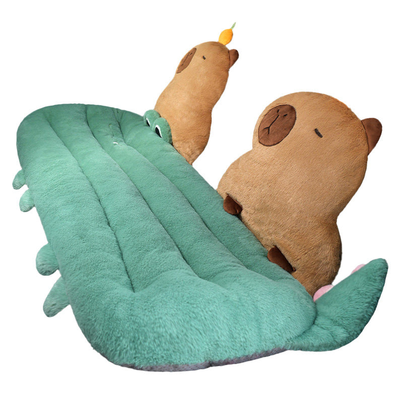 Cozy ergonomic child seat cushion with back support in animal plush design