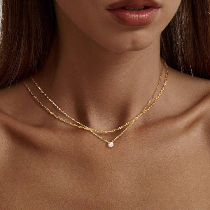 Layered Gold Necklace Kalsten