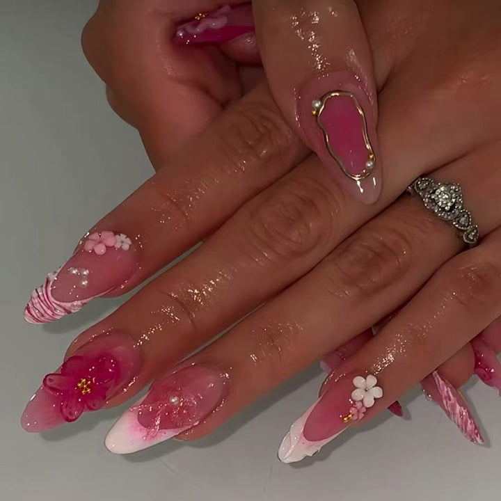 Floral Design Press-On Nail Set Kalsten