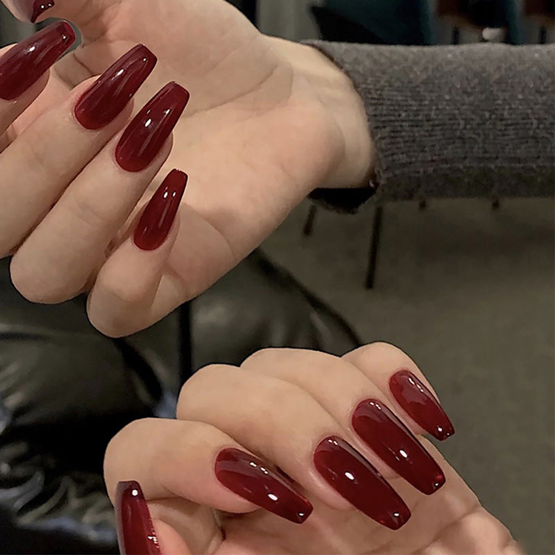 Elegant Glossy Long Stiletto Nail Extensions