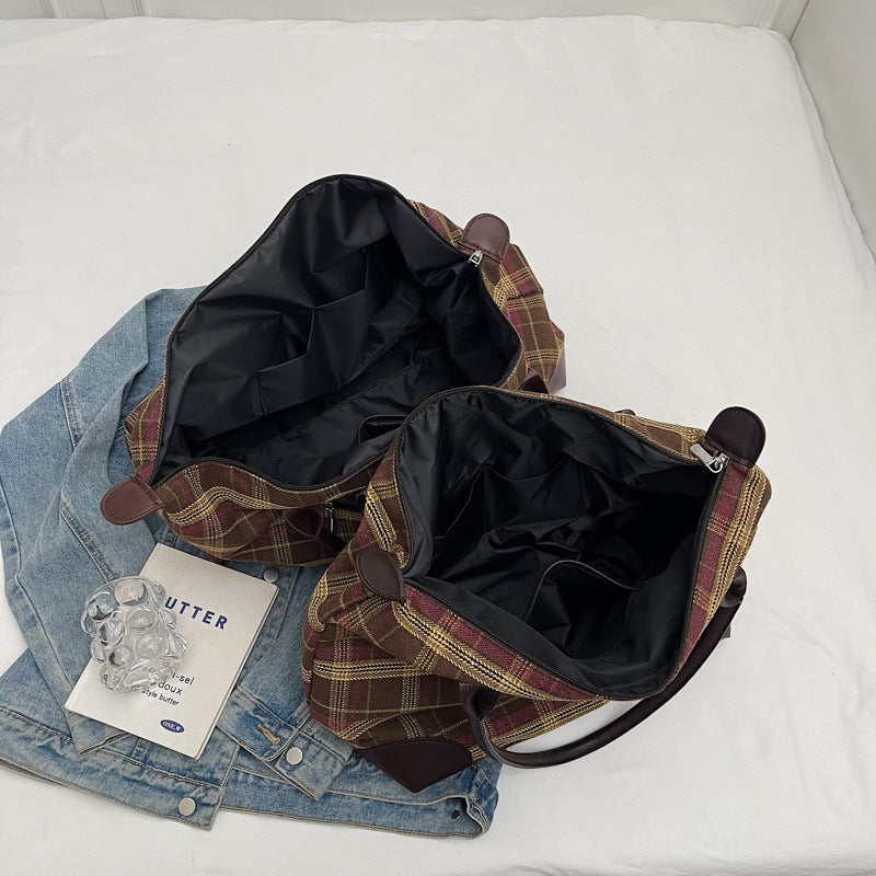 Plaid Structured Weekend Duffle Bag Kalsten