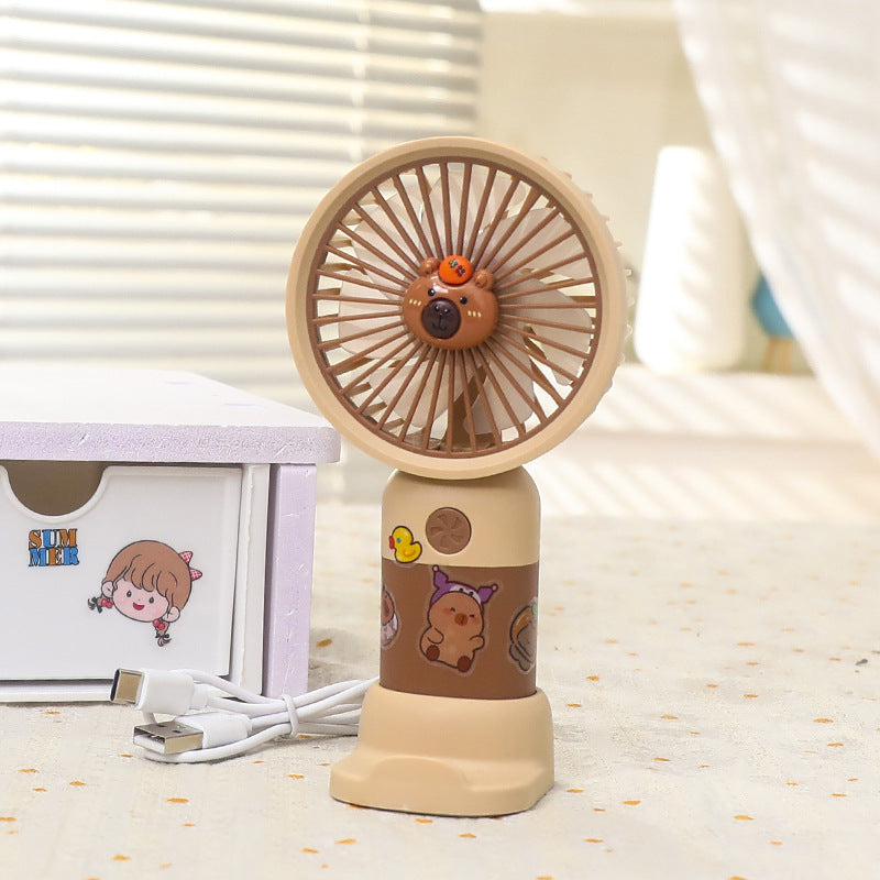 Unisex portable hand and table fan with LED color change and quiet motor Kalsten