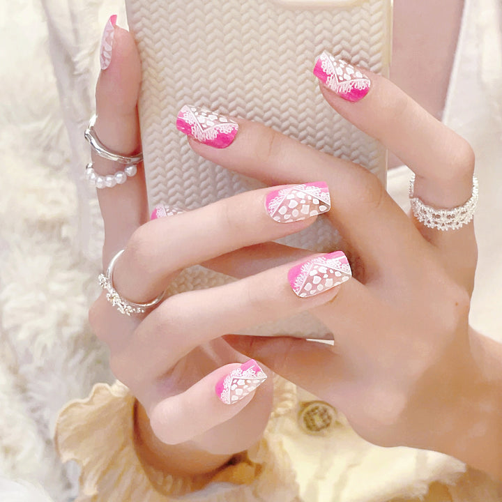 Decorative Heart Press-On Nail Set