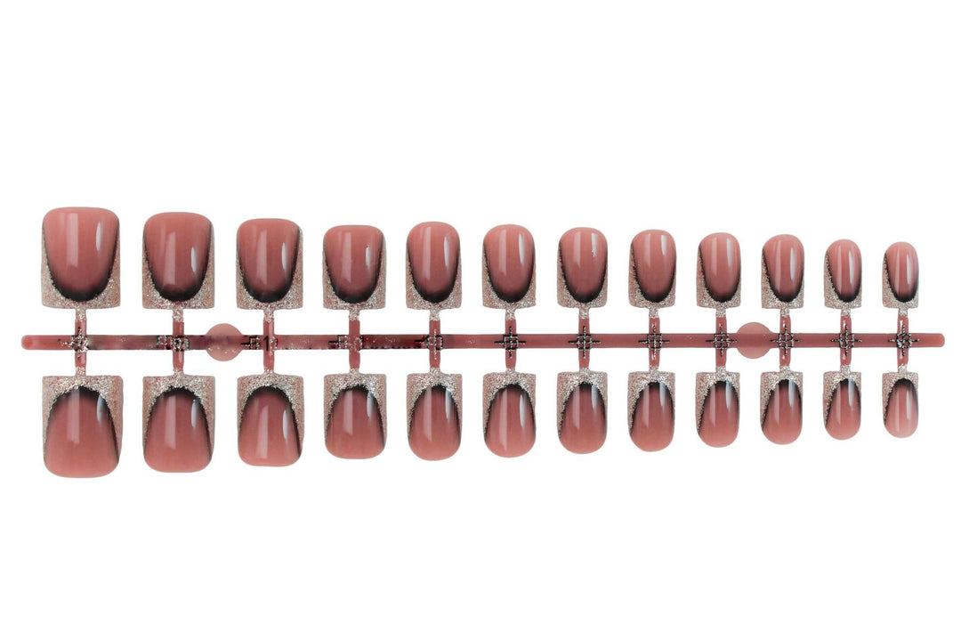 Nail set with luxurious glitter French tips Kalsten