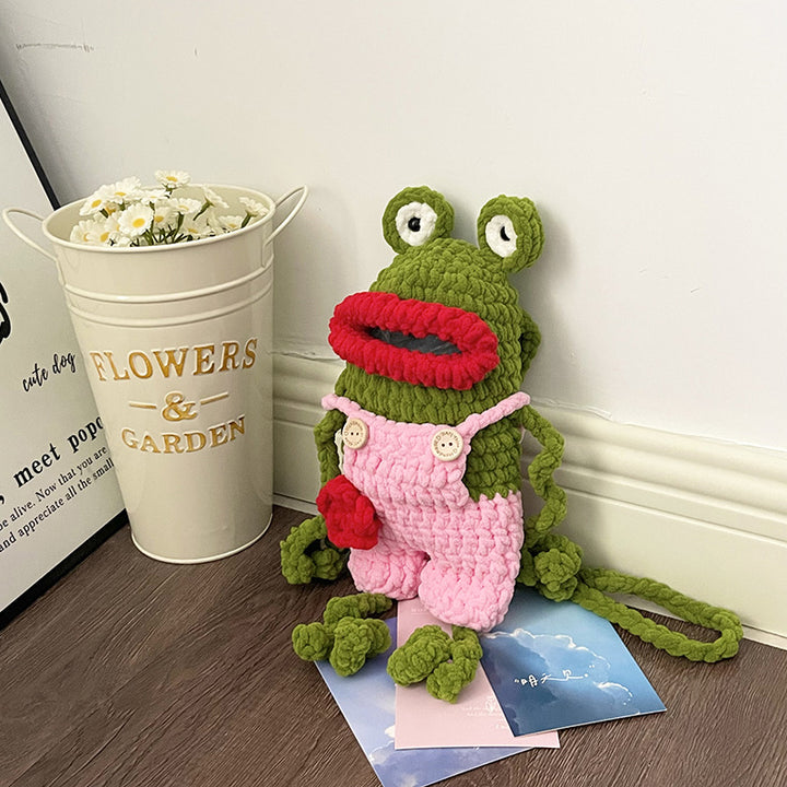 Playful Frog-Themed Crochet Backpack