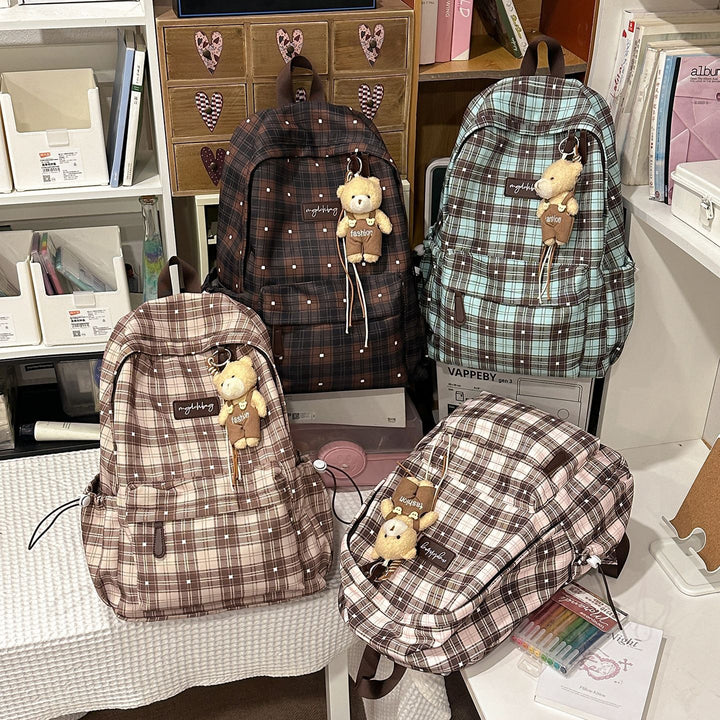 Trendy Plaid Pattern Backpack Kalsten