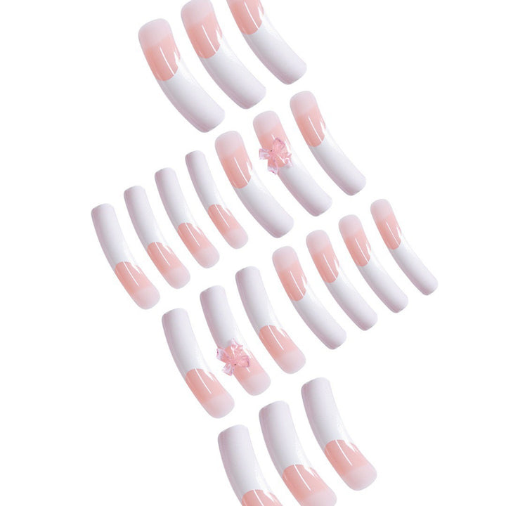 Elegant Bow-Embellished Acrylic Press-On Nails Kalsten