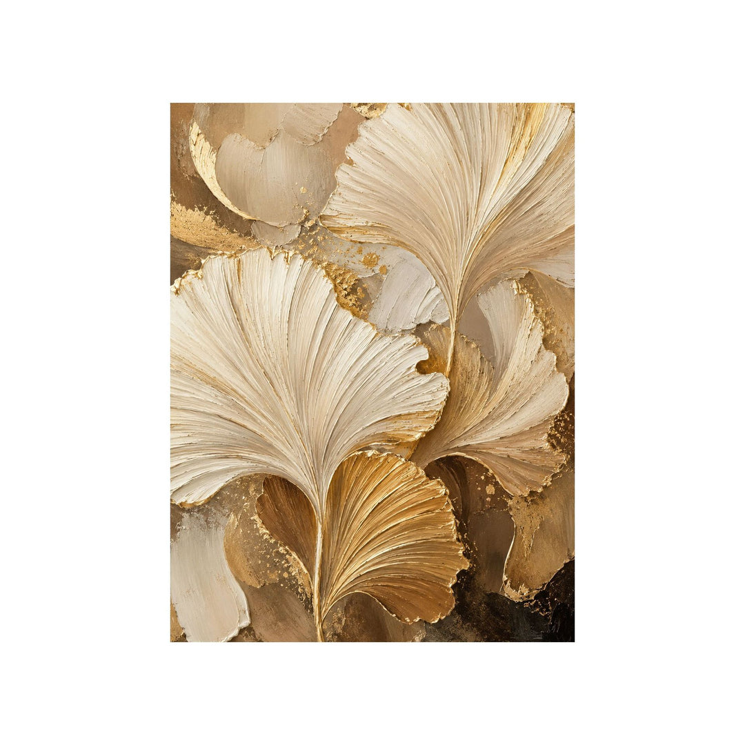 Textured Ginkgo Leaf Canvas Art
