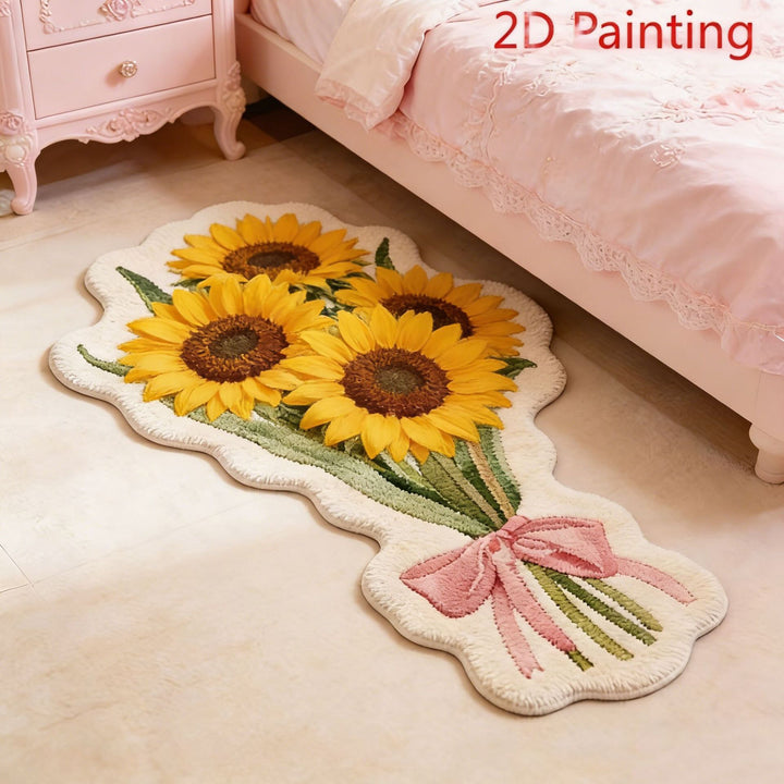 Floral Lavender-Themed Area Rug for Home