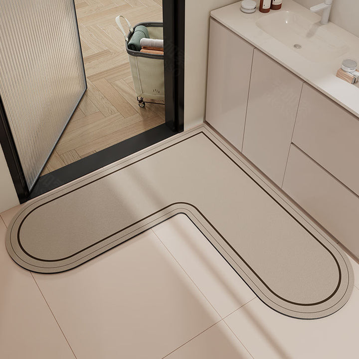 L-Shaped Non-Slip Bathroom Mat Kalsten