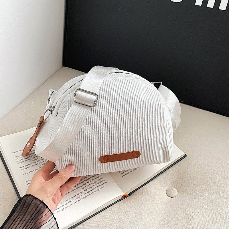 Casual Corduroy Crossbody Bag