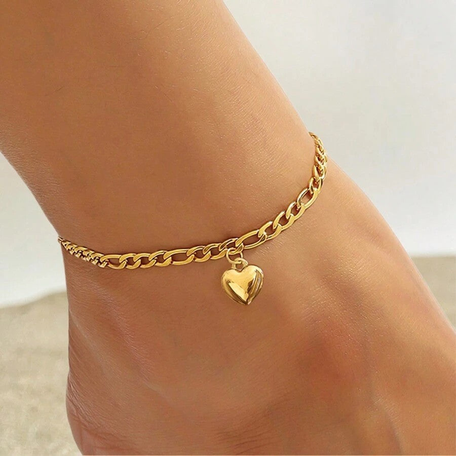 Heart Charm Link Bracelet Kalsten