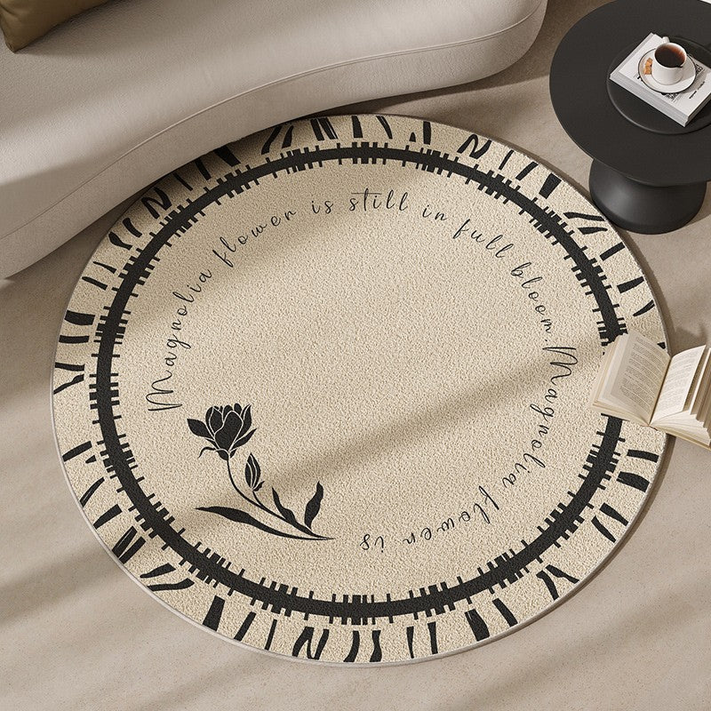 Round Motivational Area Rug Kalsten
