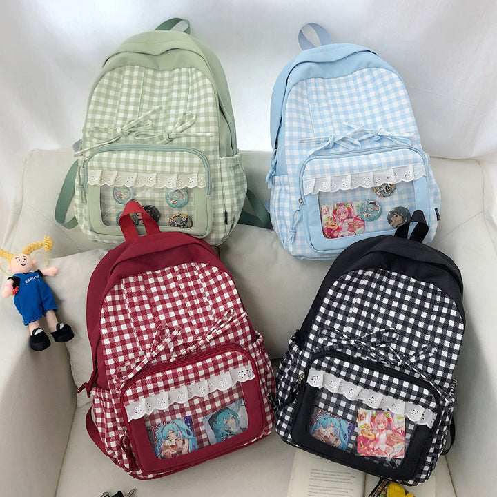 Stylish Plaid Patterned Backpack Kalsten