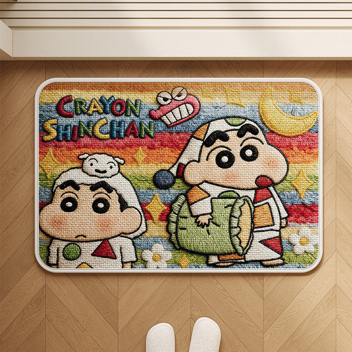 Cartoon Character Plush Bath Mat for Bathroom