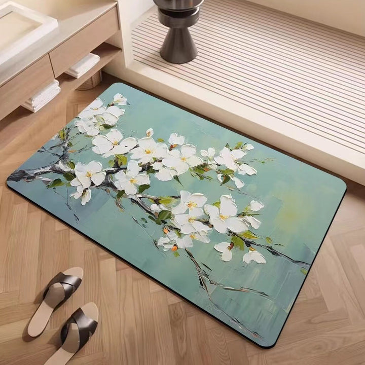 Luxury Textured Floral Bath Mat Kalsten