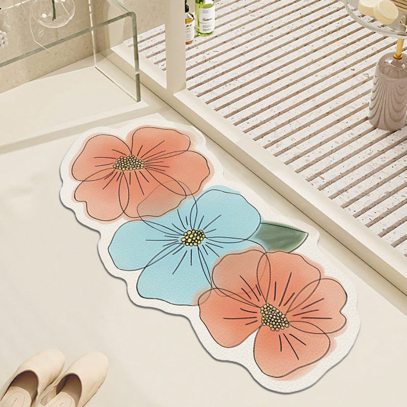 Decorative Floral Bath Mat Kalsten