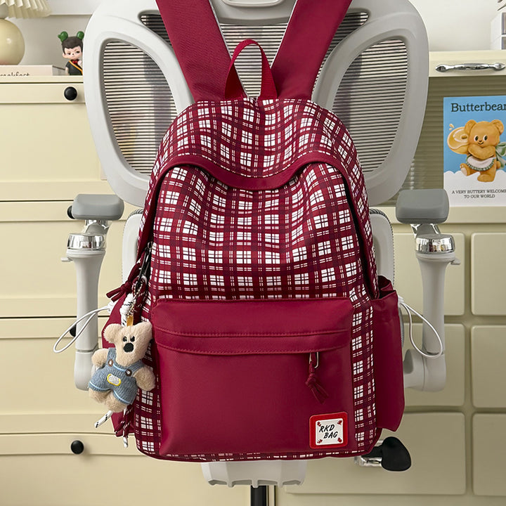 Checked Patterned Backpack Kalsten