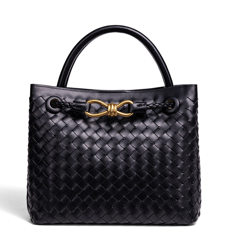 Elegant Braided Leather Tote Kalsten