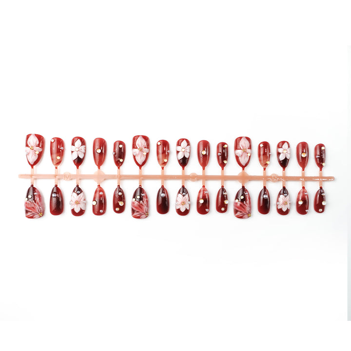 Elegant Floral Press-On Nail Art Set Kalsten