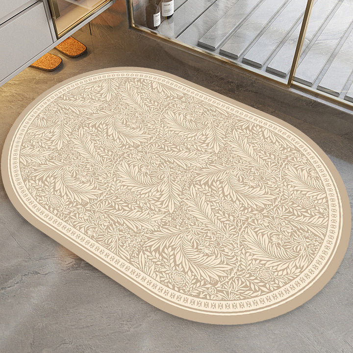 Elegant Leaf-Patterned Area Rug
