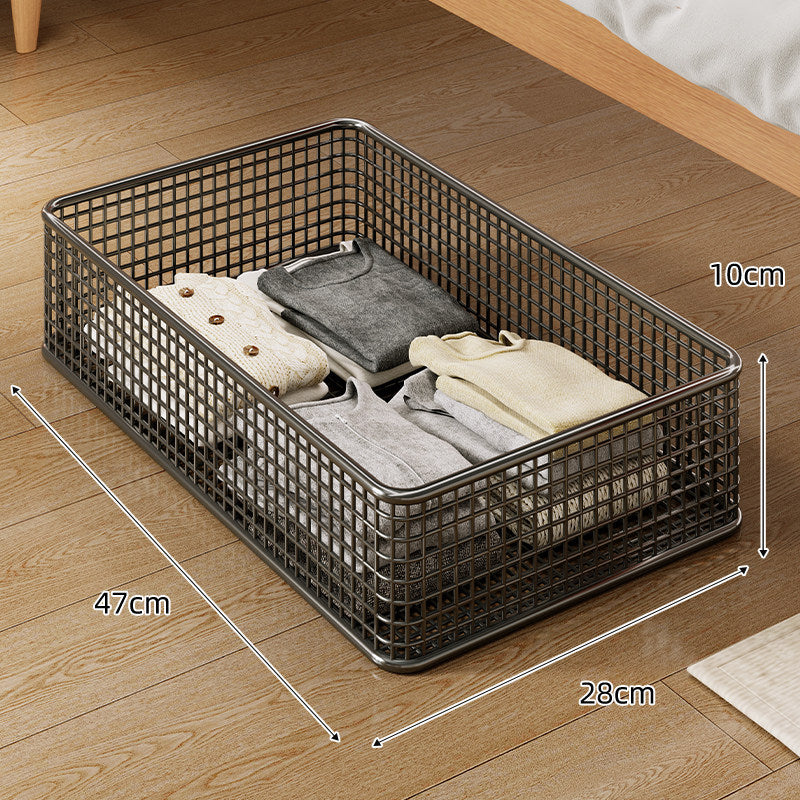 Large Metal Grid Under-Bed Storage Basket
