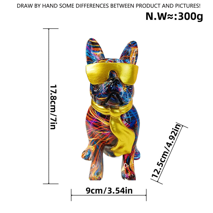 Colorful Bulldog Decoration Figure made of Resin Kalsten