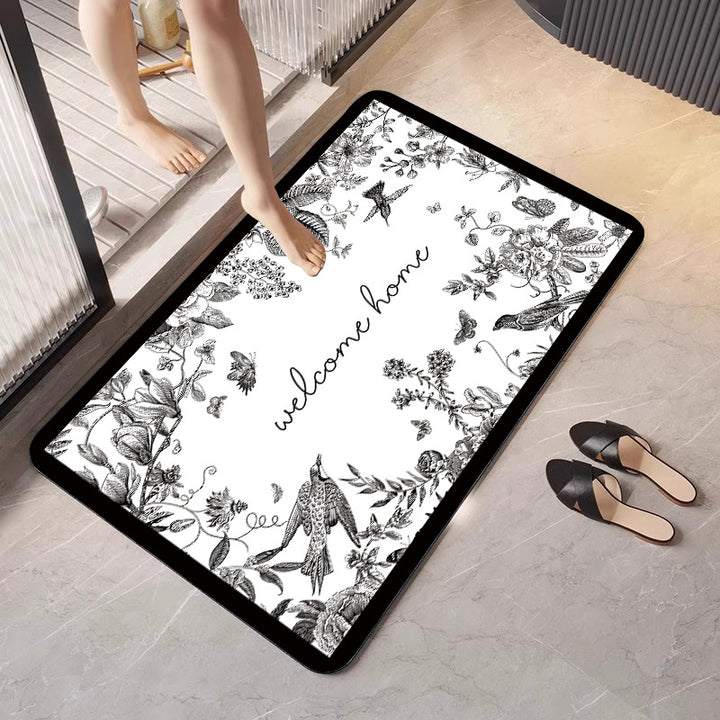 Floral Art Bathroom Mat Kalsten