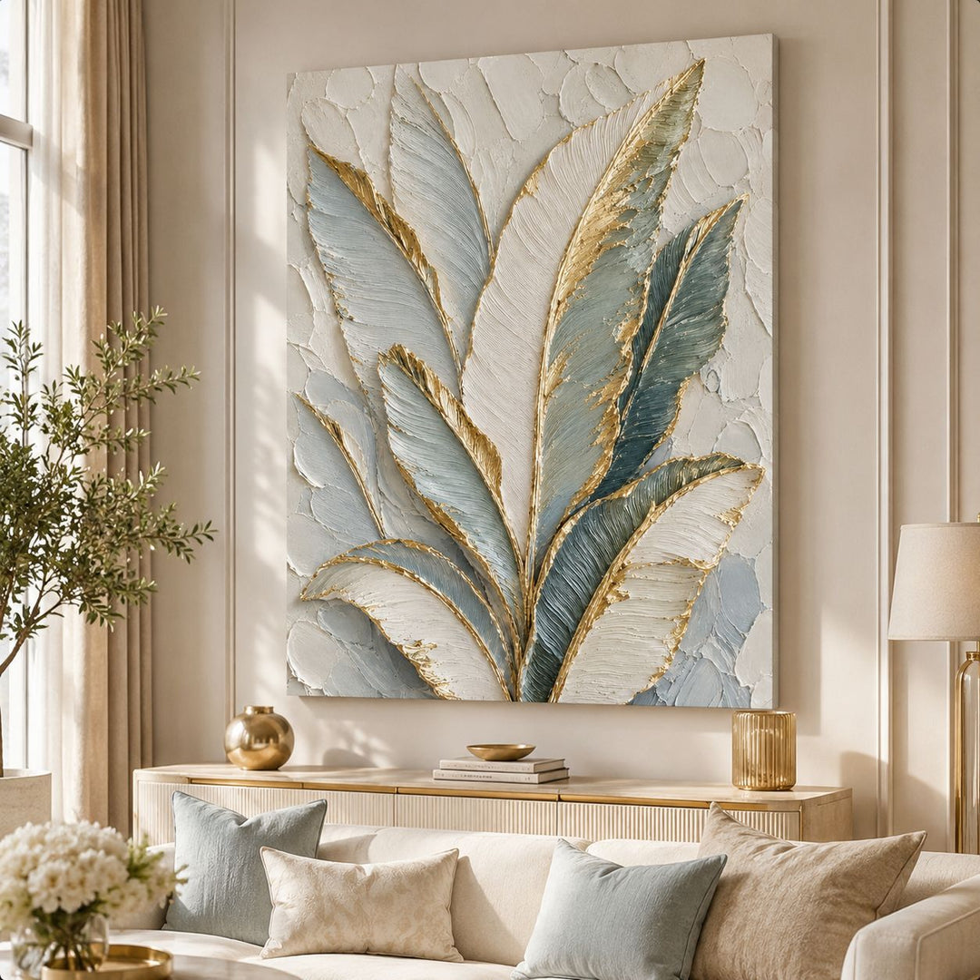 Textured Leaf Canvas Art