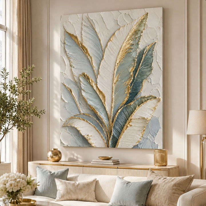 Textured Leaf Canvas Art