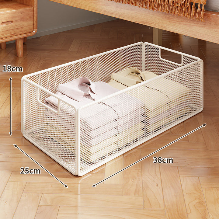 Under-Bed Rolling Mesh Storage Basket with Castor Wheels