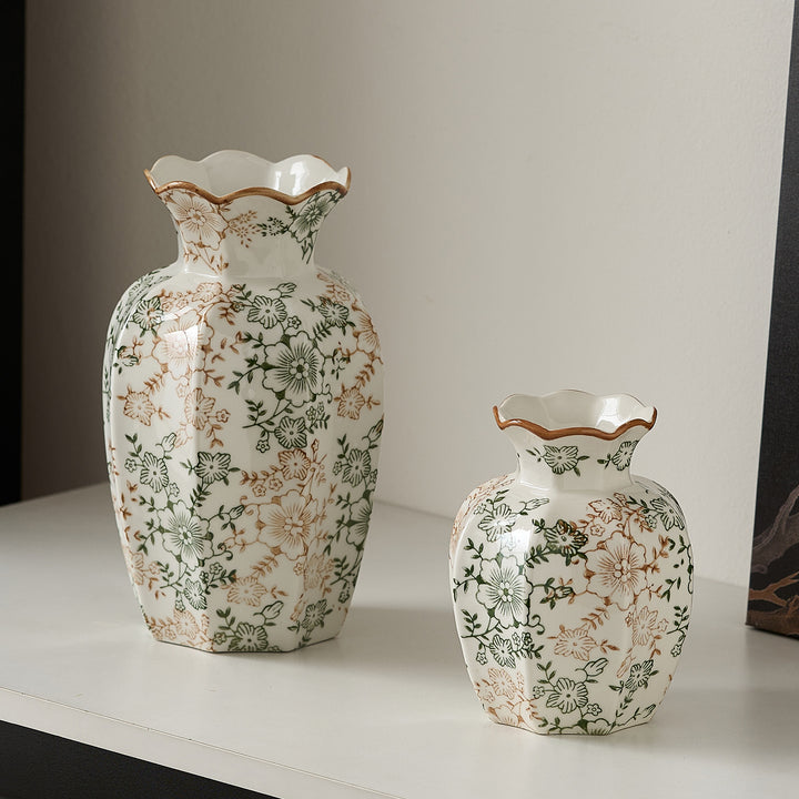 Elegant ceramic vase with floral pattern Kalsten