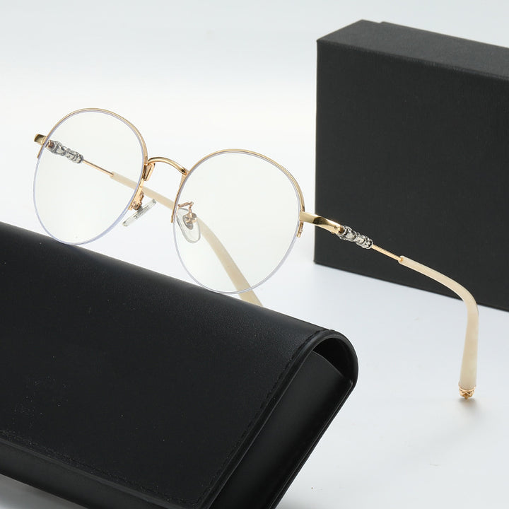 Women's round sunglasses with elegant metal frame and comfortable nose pads Kalsten
