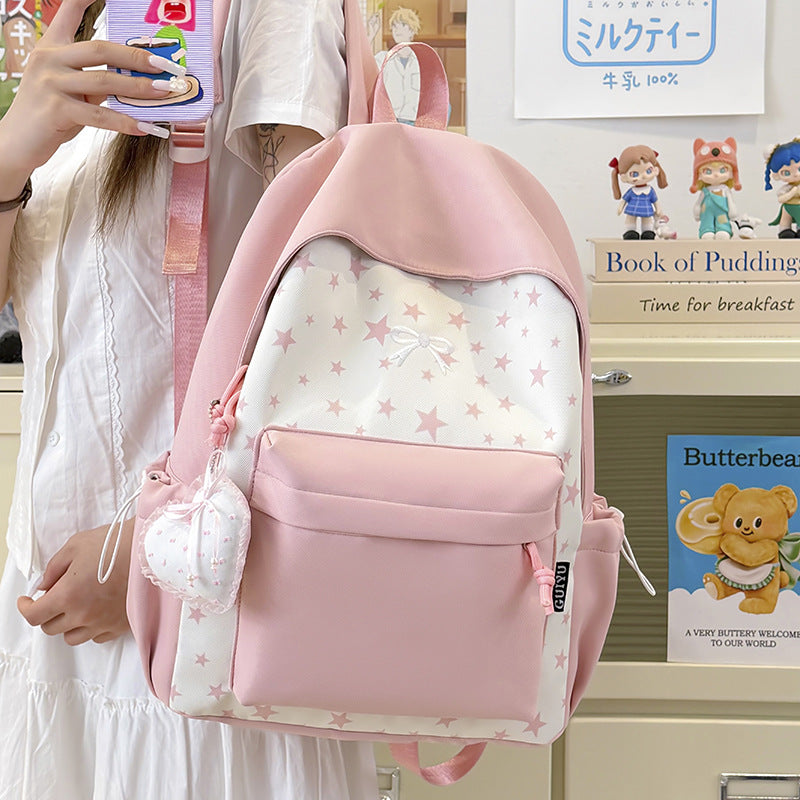 Cartoon-Themed Star-Patterned Backpack Kalsten