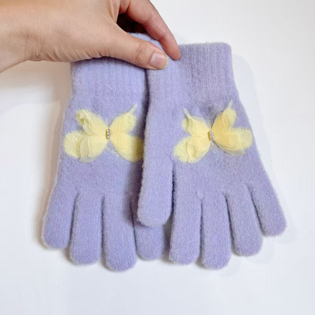 Butterfly Embellished Touchscreen Gloves Kalsten