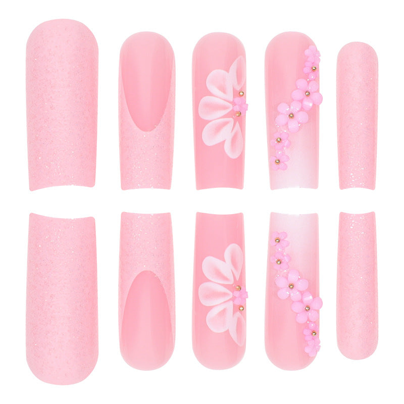 Decorative Floral 3D Press-On Nails Kalsten