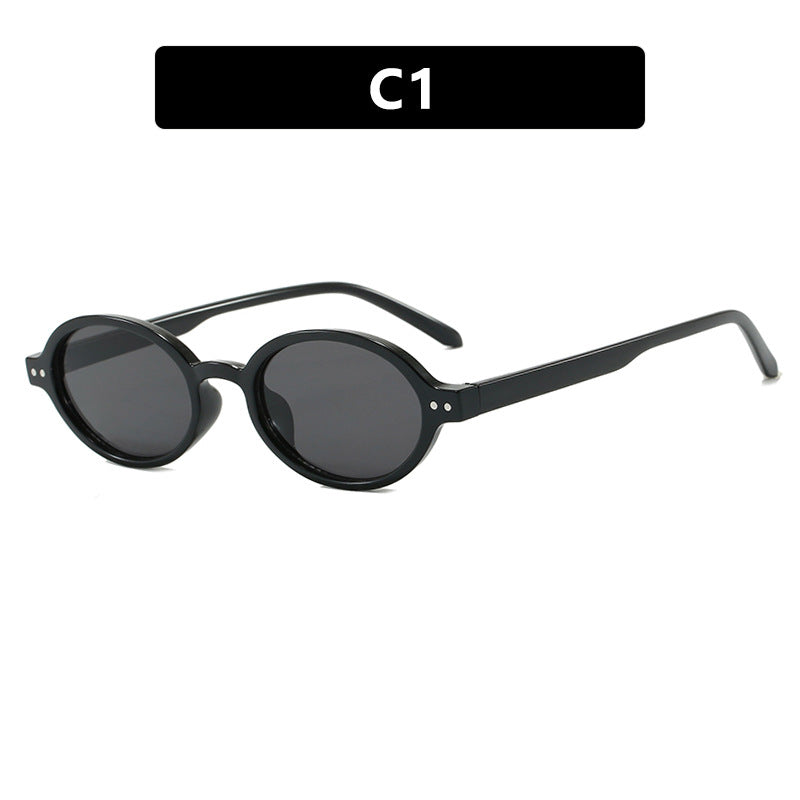 Ladies fashionable oval-shaped sunglasses with fancy frame Kalsten
