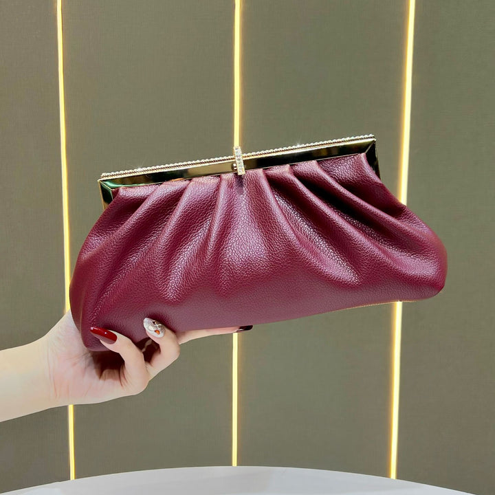 Pleated Textured Evening Clutch