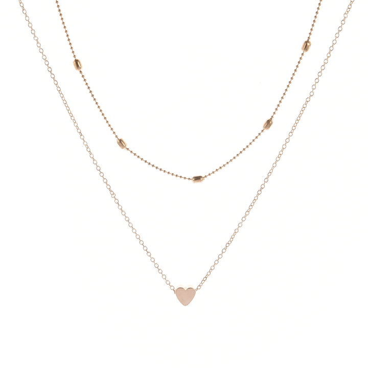 Heart-Shaped Charm Layered Necklace Kalsten