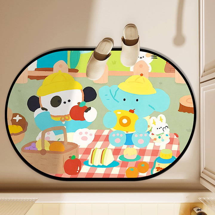 Playful Animal-Themed Decorative Bath Mat