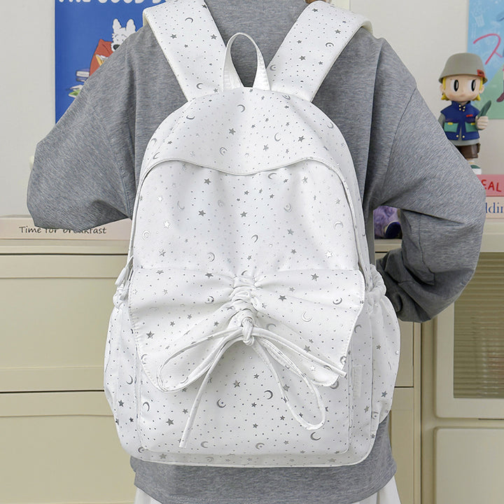 Starry Print Bow-Detail Backpack Kalsten