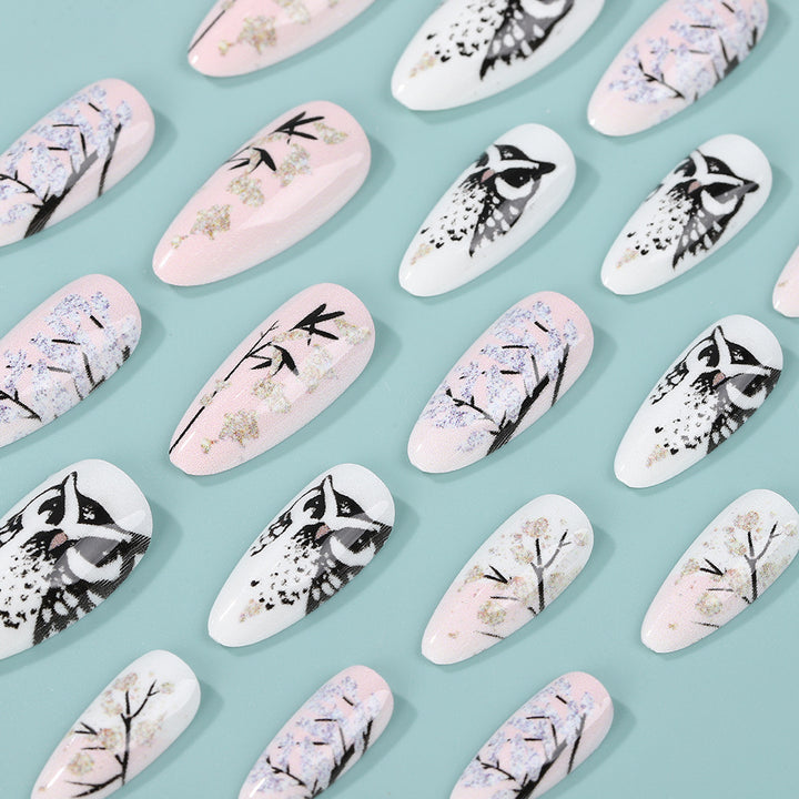 Creative art nails in elegant owl design Kalsten