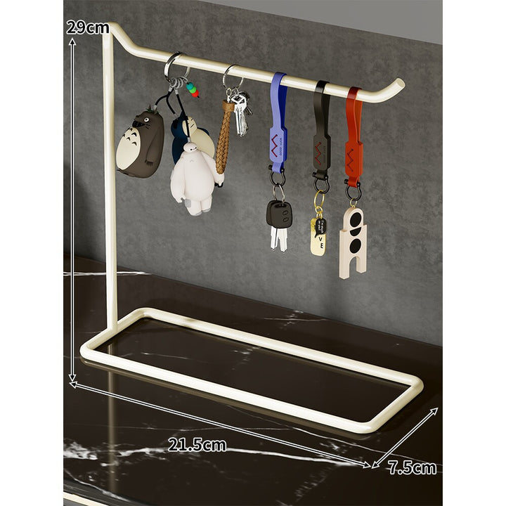 Slim Desktop Keychain & Accessories Hanging Stand with Minimal Metal Frame