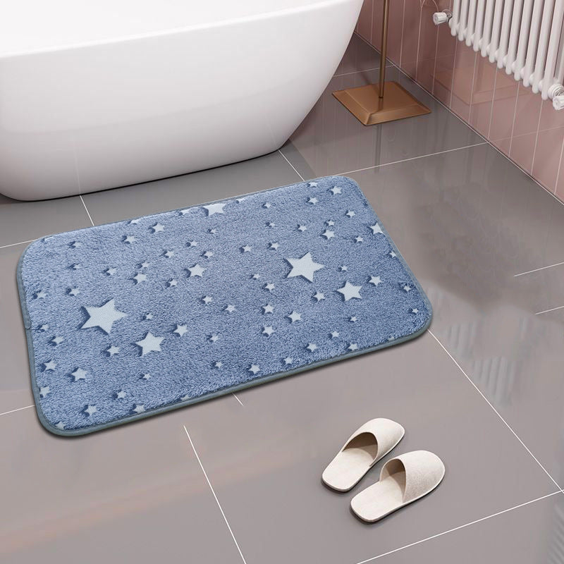 Star-Patterned Plush Bath Mat Kalsten