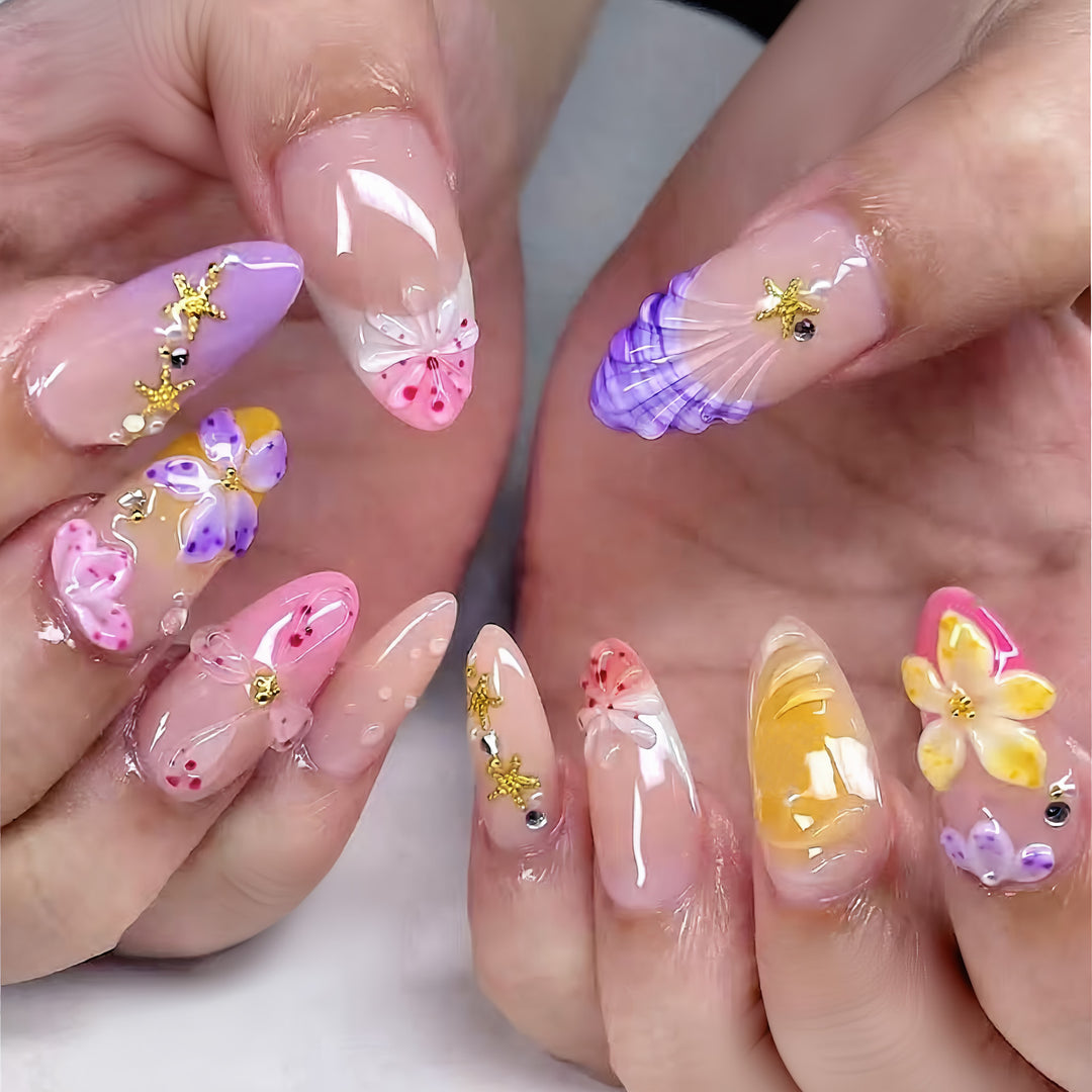 Floral-Themed Acrylic Press-On Nail Set Kalsten