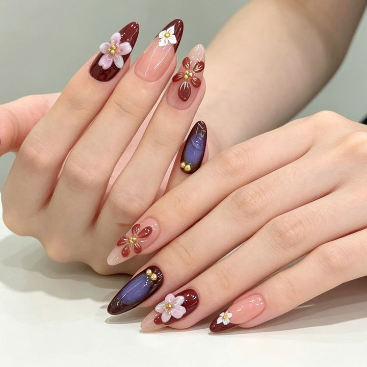 Decorative Floral Acrylic Nail Enhancements Kalsten 1789915431