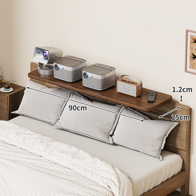 Slim Wall-Mounted Floating Bedside Shelf with Concealed Brackets
