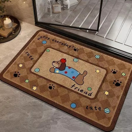 Playful Dog-Themed Bath Rug