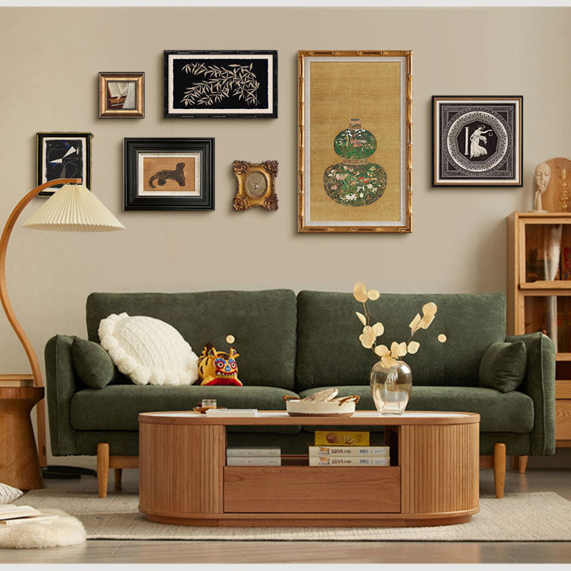 Bamboo-inspired framed wall art