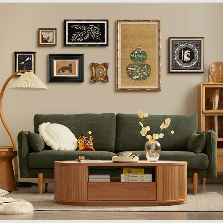 Bamboo-inspired framed wall art